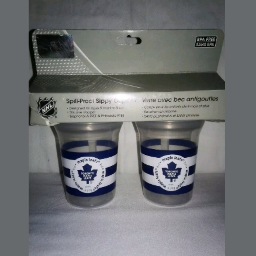 NOS Toronto Maple Leafs Pair Spill Proof 5oz Sippy - Picture 2 of 5
